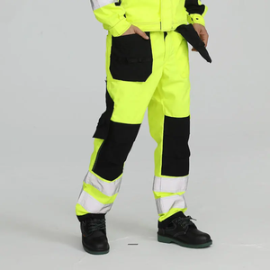 Wholesale <b>Stretch</b> Unisex Workwear Fire Resistant Hi Visibility Polyester <b>Cargo</b> Work Trousers with Reflective Construction - Product Image 5