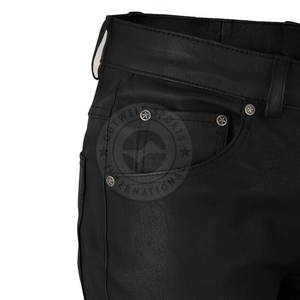 Ropa informal Pantalones de cuero de calidad superior para hombre Pantalones ligeros de cuero para hombre más vendidos a la venta - Product Image 5