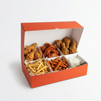 Caja de cartón blanca personalizada al por mayor para envíos aéreos, inserto para catering, envase de comida rápida, caja para pollo frito