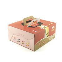 Boîtes à gâteaux personnalisées pour mariage et anniversaire avec poignée et fenêtre, en carton ondulé recyclé, finition mate