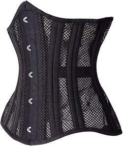 New <b>Gothic</b> Mesh <b>Corset</b> for Women Sexy Vintage Overbust Lace-Up <b>Corset</b> with Sheer Panels and Boned Structure Ideal for Party - Product Image 5