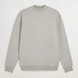 100% de lana de algodón pesado para hombre, cuello redondo en blanco, gran tamaño, hombros caídos, cuello redondo, ropa de calle, logotipo personalizado, pulóver, ropa de sudadera - Product Image 3