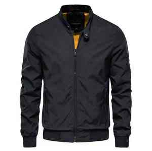 Veste bomber en toile imperméable et coupe-vent pour homme avec logo sur le devant, vêtement d'extérieur d'hiver pour un style urbain - Product Image 2