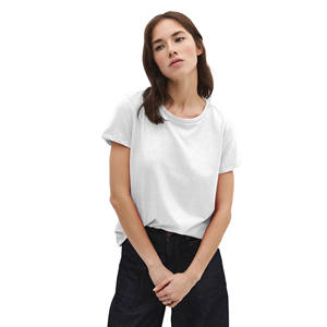 Camiseta de Cuello Redondo de Corte Regular para Mujer, Estilo Casual, 100% Algodón, Transpirable y Ligera, Tallas XS y XXS, Manga Larga para Verano - Product Image 1