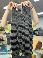 Grosir rambut mentah Virgin Vietnam gelombang laut 100% rambut manusia selaras kutikula