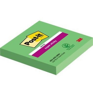 Blocs-notes Post-it super adhésifs 76 mm x 76 mm, 90 feuilles, style Evergreen, autocollants et magnétiques pour le bureau et l'école - Product Image 1