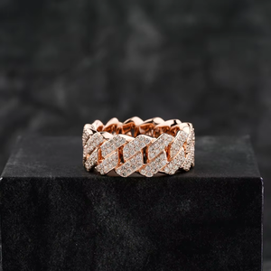 แหวนฮิปฮอปทอง10K 14K 18K สำหรับผู้ชายสุดหรู VVS Lab เต็มเพชรกลมตัวอักษรเครื่องประดับสำหรับเป็นของขวัญแต่งงาน - Product Image 1