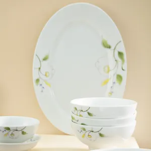 OEM 10'' oval plate floral pattern flower A02 for hotel restaurants wholesale porcelain manufacture