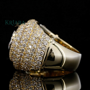 Anillo de Diamantes de Oro Amarillo y Plata 925 para Mujer, Corte Brillante Redondo, Diamantes Cultivados en Laboratorio, Joyería de Lujo para Boda - Product Image 4