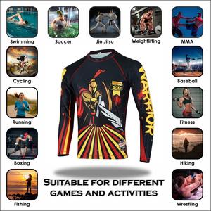 Ensemble de compression respirant personnalisable pour hommes MMA BJJ No Gi Gym Training Grappling Fightwear Rash Guard avec short OEM Pakistan - Product Image 2