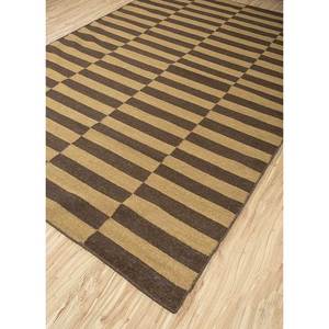 Alhambra Gold Flat Weave Wool <b>Rugs</b> Handmade Striped Rectangle Jute <b>Rugs</b> for Home for Bedroom Bedside Hallway Use-Model Dwrm-176 - Product Image 2