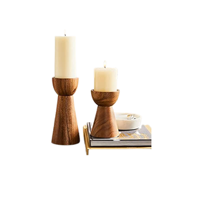 Bougeoirs à thème de luxe, ensemble de bougeoirs décoratifs en bois pour mariage, fête d'anniversaire - Product Image 4