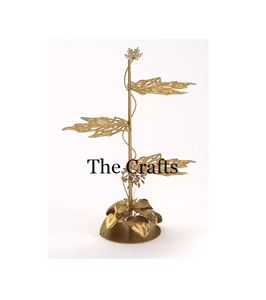 ที่ตั้งเค้กอลูมิเนียมสีทองสองชั้นสำหรับใช้ในงานแต่งงานและวันเกิดดีไซน์คลาสสิก - Product Image 4