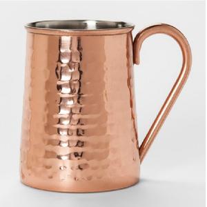 Taza Moscow Mule de Cobre Macizo con Aspecto Real, con Asa de Latón Decorativa para el Hogar, Hotel, Cocina, Tazas de Cobre para Beber Agua - Product Image 1