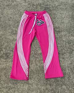 กางเกงขายาวกันยับสำหรับผู้ชายมีหลายสีพิมพ์ลายเองมีแถบด้านข้างและเอวรูดสีพื้นย้อมสี - Product Image 2