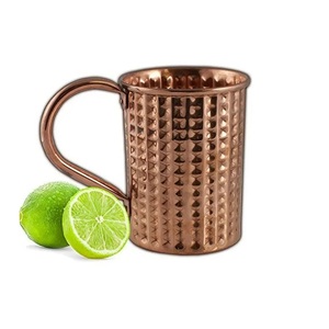 Indian Manufacturer <b>Beer</b> Drinking Cocktail Copper Mugs Party Bar Hammer Point Moscow Mule Copper Handles Cup Mule Mug - Product Image 6