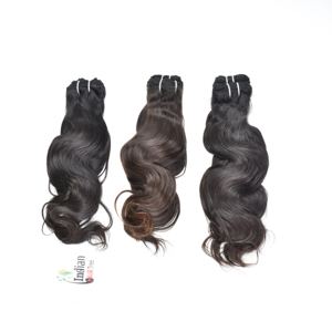 Extensiones de Cabello Humano Indio Virgen 100% Natural, Color Negro, Tejido Suelto, Ondulado, Sin Procesar, Para Exportación - Product Image 4
