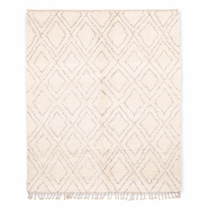 Tapis marocain moderne en laine, design traditionnel à côtes volumineuses, toucher doux, noué à la main, anti-déchirure, géométrique, pour la maison - Product Image 3