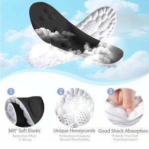 4D Cloud Technology Comfort Insoles for <b>Men</b> & Women Memory Foam Sports Arch Supports with PU & Gel Material - Product Image 2