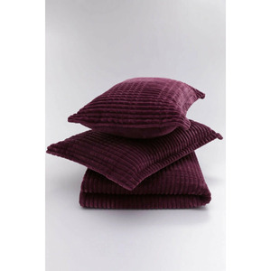 Juego de Ropa de Cama Moderna de 2 Piezas con Rayas, Tamaño Individual, Color Ciruela, Incluye Manta, 100% Poliéster, Resistente a las Arrugas, Tipo 1 Lavado - Product Image 2