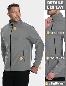 2024 OEM Windproof Softshell <b>Jackets</b> High Quality Breathable Custom Outdoor <b>Jackets</b> Zipper <b>Men</b> <b>Soft</b> <b>Shell</b> <b>Jackets</b> - Product Image 3