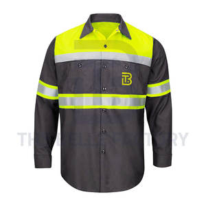 Camisas de trabajo para hombre personalizables 2025, cómodas, transpirables, de manga completa, diseño antiestático reflectante de seguridad, LICRA de alta calidad - Product Image 6