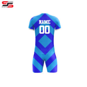 Camiseta deportiva de equipo de fútbol con logotipo de impresión personalizado, diseños de uniformes de fútbol de secado rápido, camiseta de fútbol azul, Conjunto de camiseta de fútbol - Product Image 4