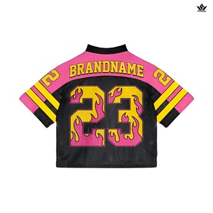 Custom Men's Black Gold American Football Jersey Number 99 V-Neck <b>Short</b> Sleeve Breathable <b>Mesh</b> Sublimated Adult Team Sports - Product Image 3