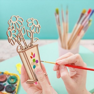 Qualité supérieure à la main peint en bois artisanat Art déco fleur ornement décor écologique pour anniversaire fête de mariage Diwali - Product Image 3