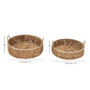 Lot de 3 plateaux de service en rotin tissé, parfait pour table de restaurant et service à dessert, lot de 3 formes ovales - Product Image 6