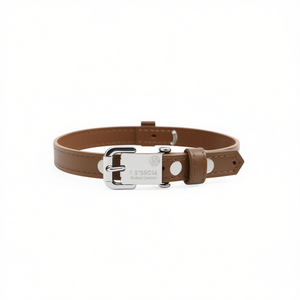 Collier pour chien en cuir PU avec plaque d'identification en métal élégante, colliers pour animaux de compagnie de qualité supérieure - Product Image 3