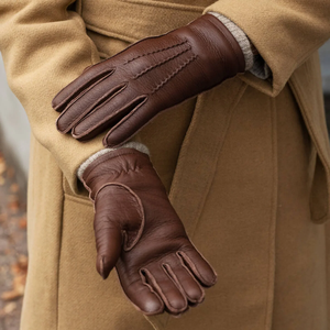 Gants pour femmes à la mode en cuir véritable - Product Image 1