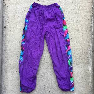 Haute qualité hommes décontracté coupe-vent pantalon Shorts violet respirant Nylon taille personnalisée taille élastique surdimensionné coupe ample Baggy - Product Image 1