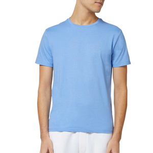 เสื้อยืดผ้าฝ้าย100% สำหรับผู้ชายระบายอากาศคอกลมสไตล์ฮิปฮอปสีทึบลายย้อมธรรมดา - Product Image 6