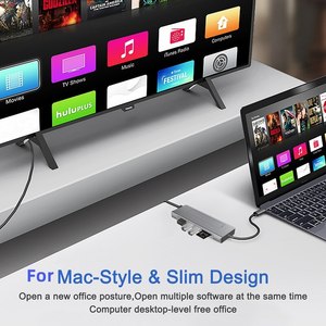 Jumon HUB USB 8-IN-1 avec stockage sur disque PD100W USB C vers HDMI compatible M.2 SSD HUB Dock Station pour Macbook Pro Air M1 M2 - Product Image 3