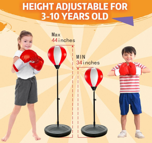 Support réglable et gants Sac de sable en cuir pour enfants 3-10 ans Garçons et filles Boxe Entraînement Reflex <span class=keywords><strong>Ball</strong></span> pour 3-10 ans - Product Image 6