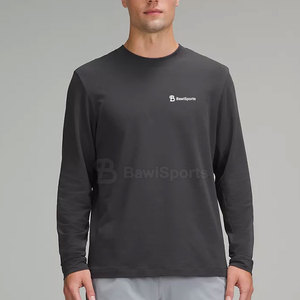 Camiseta ajustada con estilo para hombre 2025, camiseta elástica de manga larga de algodón suave, 100% de algodón tejido - Product Image 1