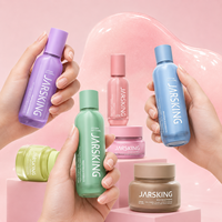 Ensemble de flacons cosmétiques en verre coloré dégradé OEM personnalisé avec bouchon fileté pour toner, fabrication en gros, marque de soins de la peau, approvisionnement OBM