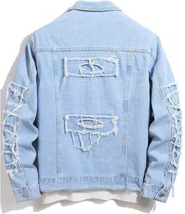 Hot <b>Sale</b> Custom Logo Design <b>Men's</b> Denim <b>Jackets</b> Premium Quality Breathable Quick Dry Canvas All Season Long Sleeve - Product Image 2