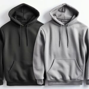 Sweat à capuche de couleur gris et noir en molleton de coton avec des couleurs et des broderies personnalisées au meilleur prix Sweat à capuche Offre Spéciale unisexe - Product Image 1