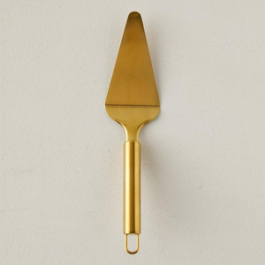 Embossed Design Brass Gold & Stainless Steel <b>Cake</b> <b>Server</b> and Slicer Set for Wedding and Party Uses Hot Selling - Product Image 4