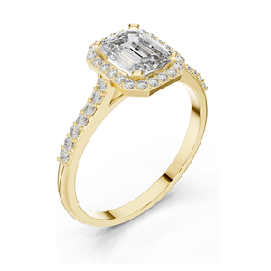 Anillo de Compromiso con Halo de Diamantes de Laboratorio de 1.072 CT para Mujer, Claridad VVS-VS EF, Oro de 18KT, 14KT, 10KT y Plata 925, Oro Rosa, Amarillo - Product Image 5