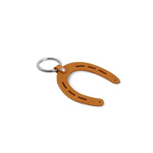 Porte-clés luxe en cuir de chèvre safran Porte-clés en cuir véritable pleine fleur design fer à cheval - Product Image 2