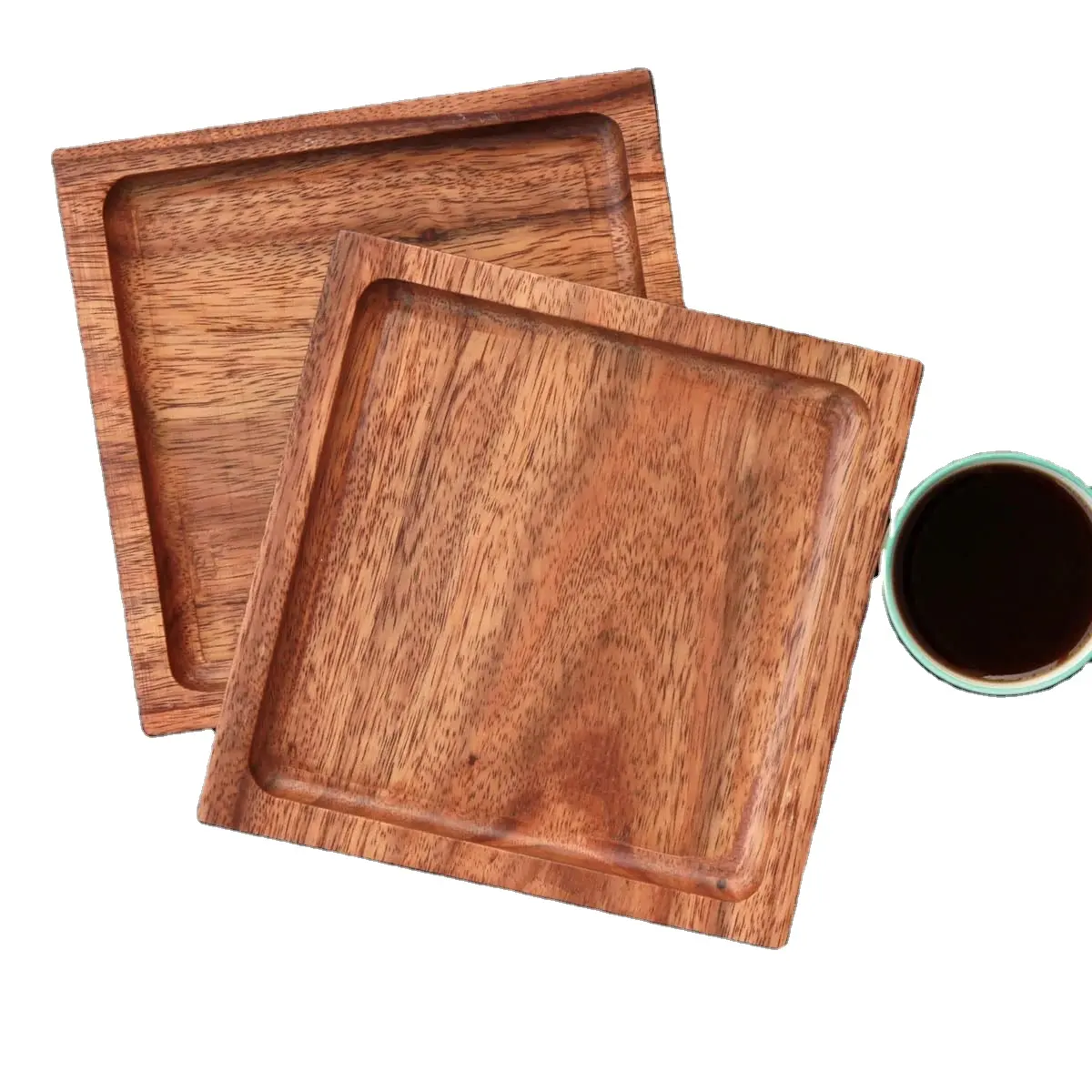 Стандартное качество, квадратный деревянный поднос, минималистичный деревянный декоративный поднос, набор из двух деревянных подносов от ИНДИЙСКОГО Производителя