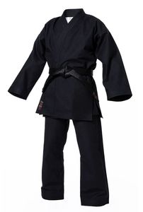 ชุดคาราเต้น้ำหนักเบาสำหรับทุกเพศสีดำพร้อมเข็มขัดสำหรับฝึกศิลปะการต่อสู้สำหรับนักเรียน - Product Image 2