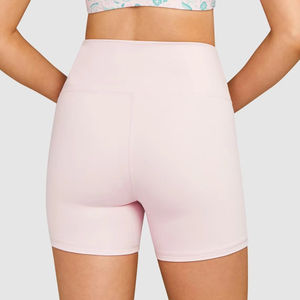 Womens Light Pink High Waist Yoga <b>Shorts</b> Seamless Soft Gym Activewear Stretch Workout <b>Compression</b> Fitness Bottom - Product Image 5