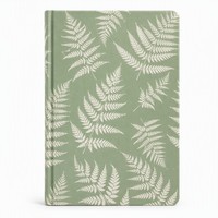 Carnet vert sauge motif fougère, impression personnalisée, bloc-notes professionnel en gros