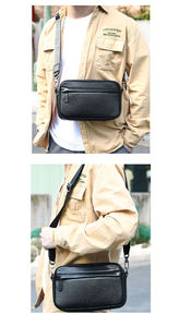 Design de luxe mode à la mode affaires décontracté hommes sacs à bandoulière étanche en cuir Pu épaule bandoulière grande capacité - Product Image 5