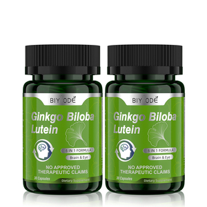 Ginkgo Biloba <strong>Lutein</strong> Capsules OEM Supplement Brain Focus Eye Care Support <strong>with</strong> <strong>Bilberry</strong> Extract Vegan Formula - Product Image 1