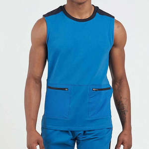 Camiseta sin mangas para hombre con bolsillos con cremallera, chaleco deportivo para gimnasio, ropa deportiva informal para entrenamiento, camiseta muscular, ropa deportiva transpirable de verano - Product Image 4